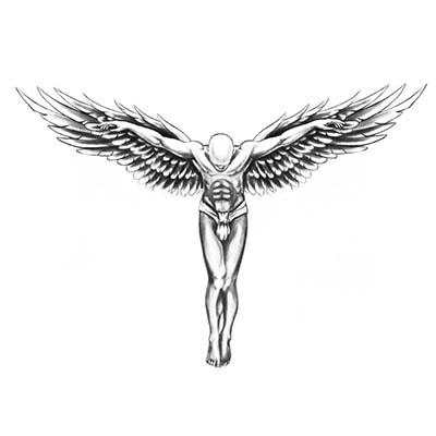 Feminine Back guardian angel wings transfer spray large sexy body makeup high quality Design Water Transfer Temporary Tattoo(fake Tattoo) Stickers NO.10753
